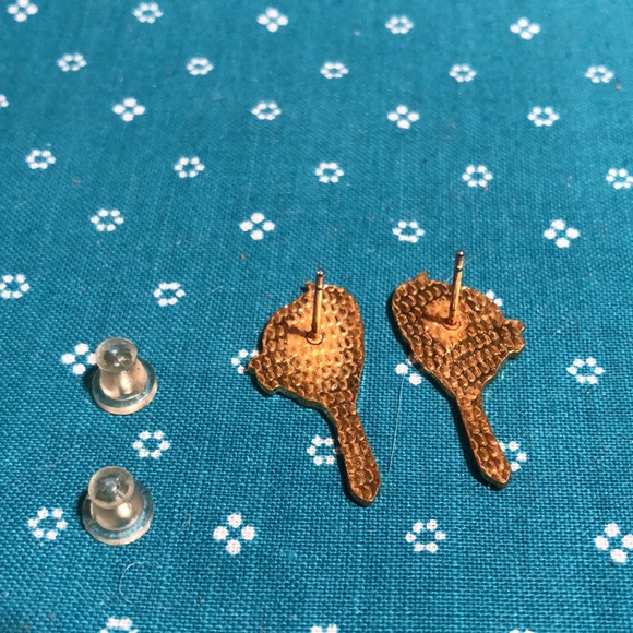 NWT 22k gold plated stud goldfinch pierced earrings - Picture 4 of 12